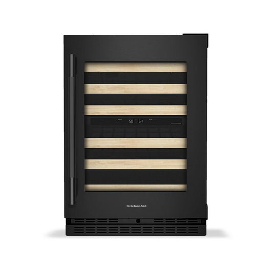 Kitchenaid KUWR524SBE 24" Undercounter Wine Cellar with Full-Extension Wood-Front Racks