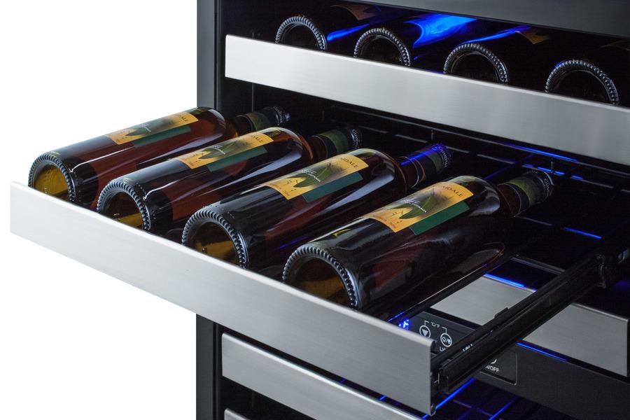 Summit SWCDAR24 24" Wide Combination Dual-zone Wine Cellar and 2-drawer All-refrigerator