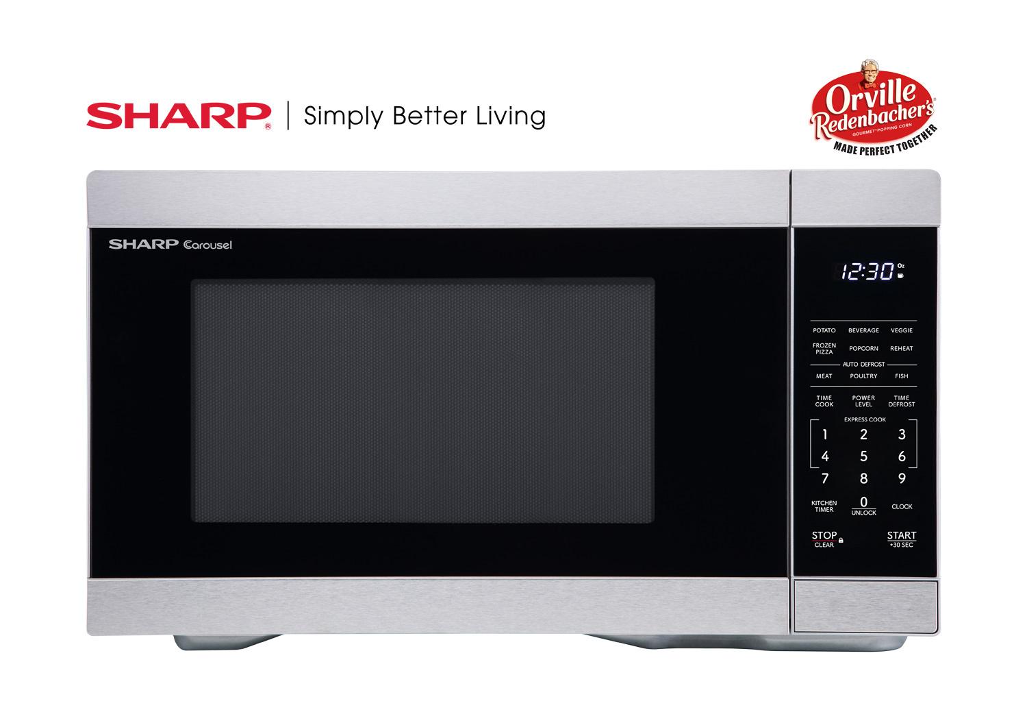 SMC1162KS Sharp 1.1 cu. ft. 1000W Stainless Steel Countertop Microwave Oven