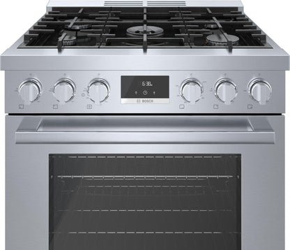 Bosch HGS8055UC 800 Series, Gas freestanding range, 30'', Stainless steel
