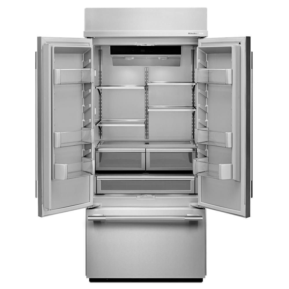 Kitchenaid KBFN542SPS 24.2 Cu. Ft. 42" Built-In French Door Bottom Mount Refrigerator with Platinum Interior