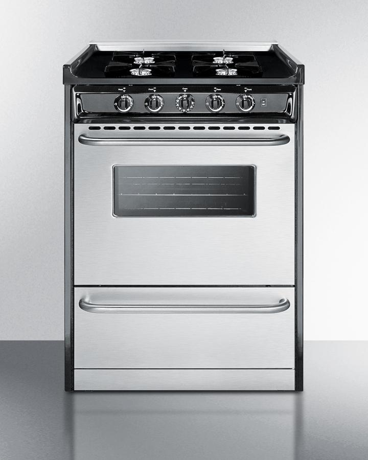 Summit TNM6107BRW 24" Wide Gas Range, Open Burners