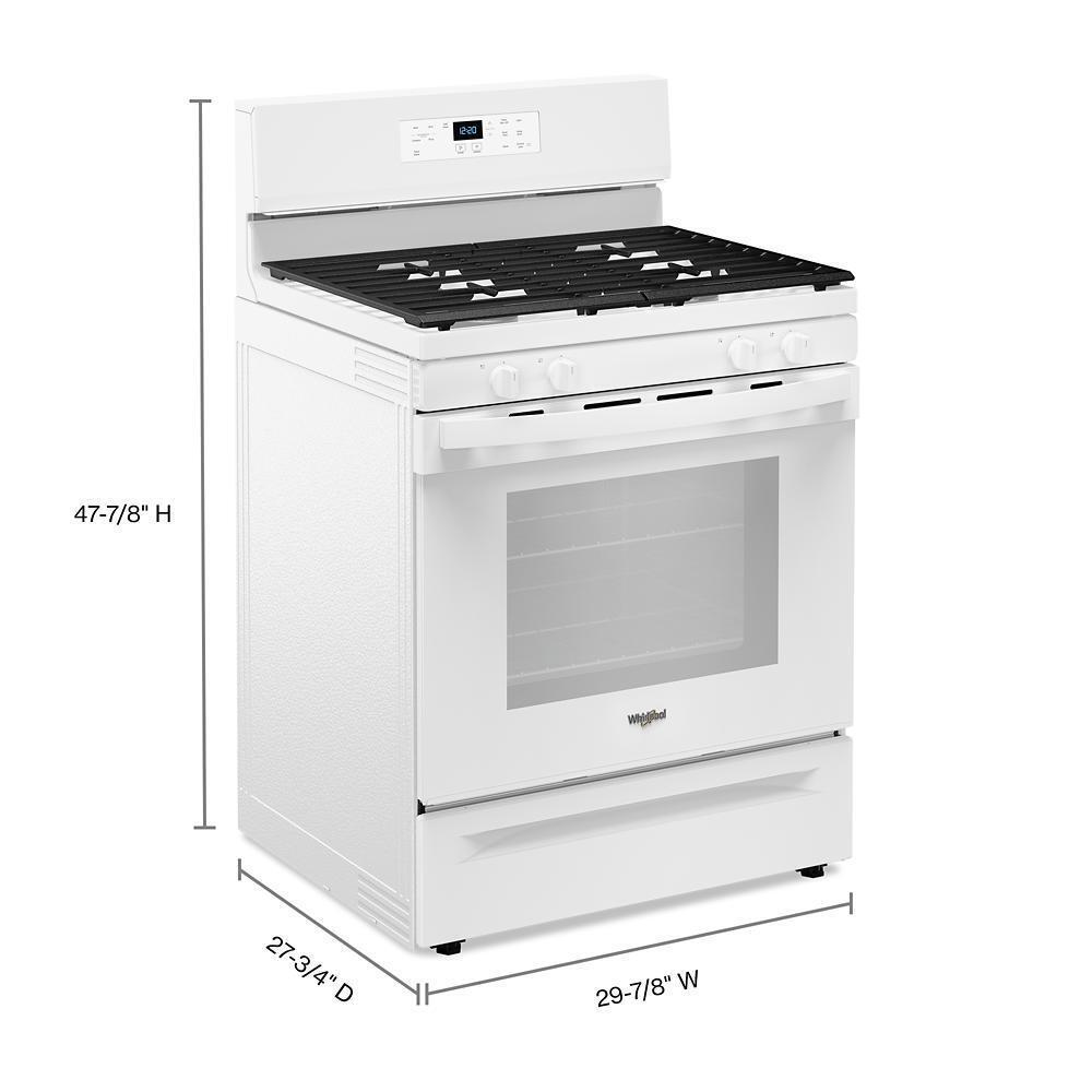 Whirlpool 30-inch Self Clean Gas Range with No Preheat Mode