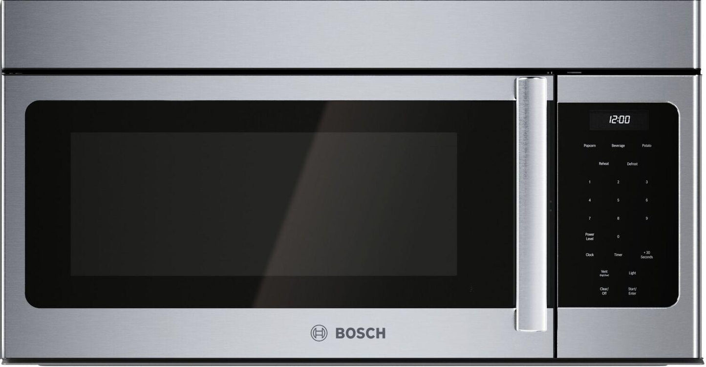 Bosch HMV3054U 300 Series, Over-The-Range Microwave, 30'', Door Hinge: left, Stainless steel