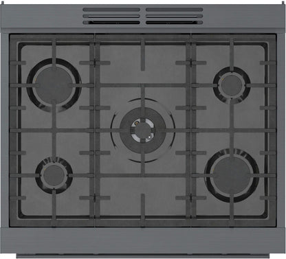 Bosch HDS8045U 800 Series, Dual fuel freestanding range, 30'', Black stainless steel