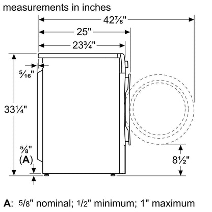 Bosch 800 Series Compact Condensation Dryer WTG865H4UC