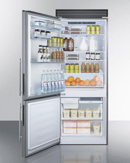 Summit FFBF279SSXH72LHD 28" Wide Bottom Freezer Refrigerator
