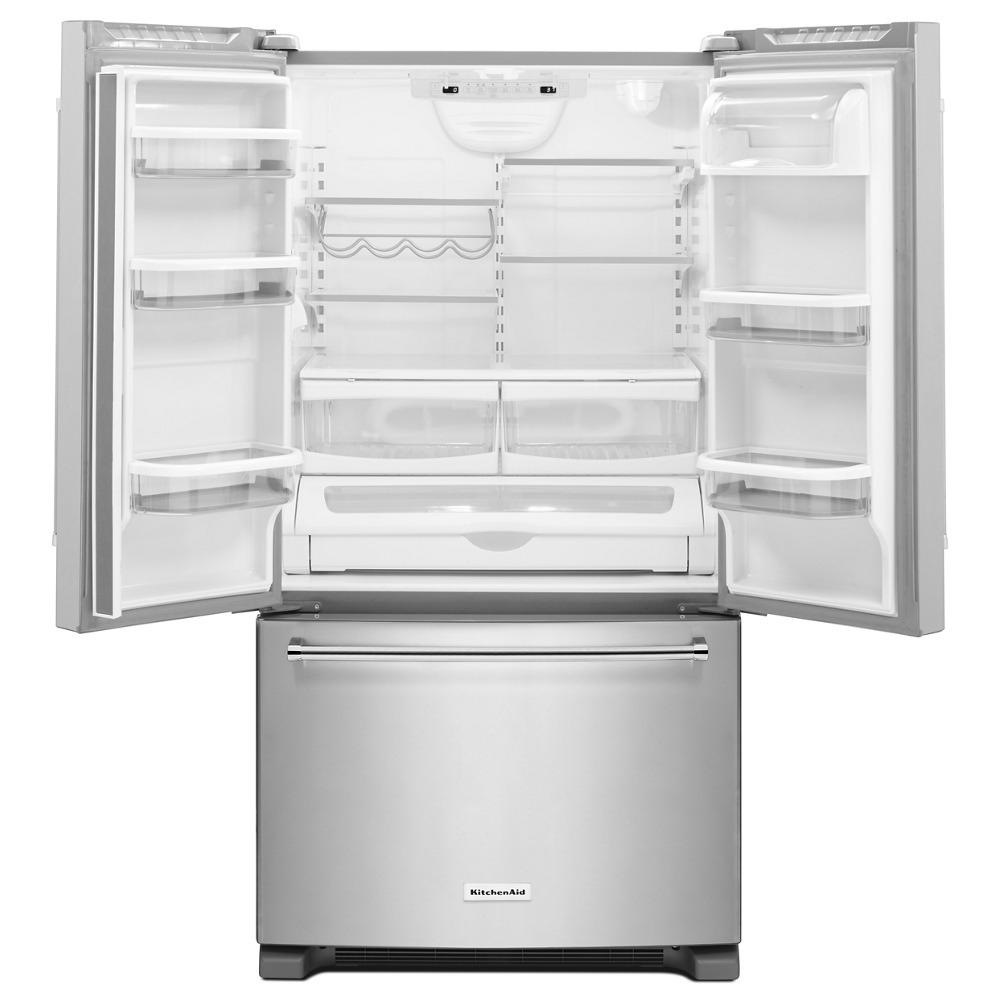 Kitchenaid 25 Cu. Ft. 36-Width Standard Depth French Door Refrigerator with Interior Dispense