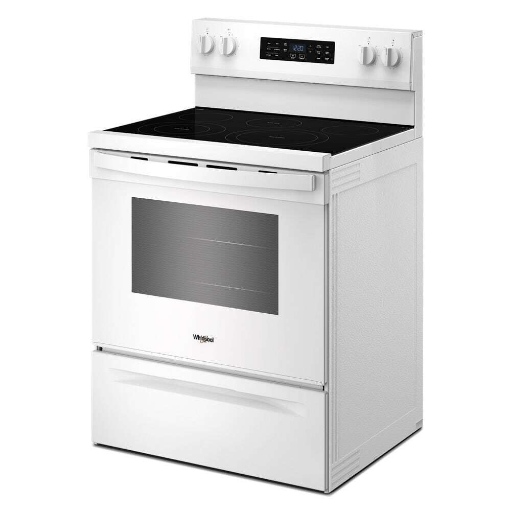 Whirlpool WFES5730SW 30-inch Electric Range with Air Cooking Technology