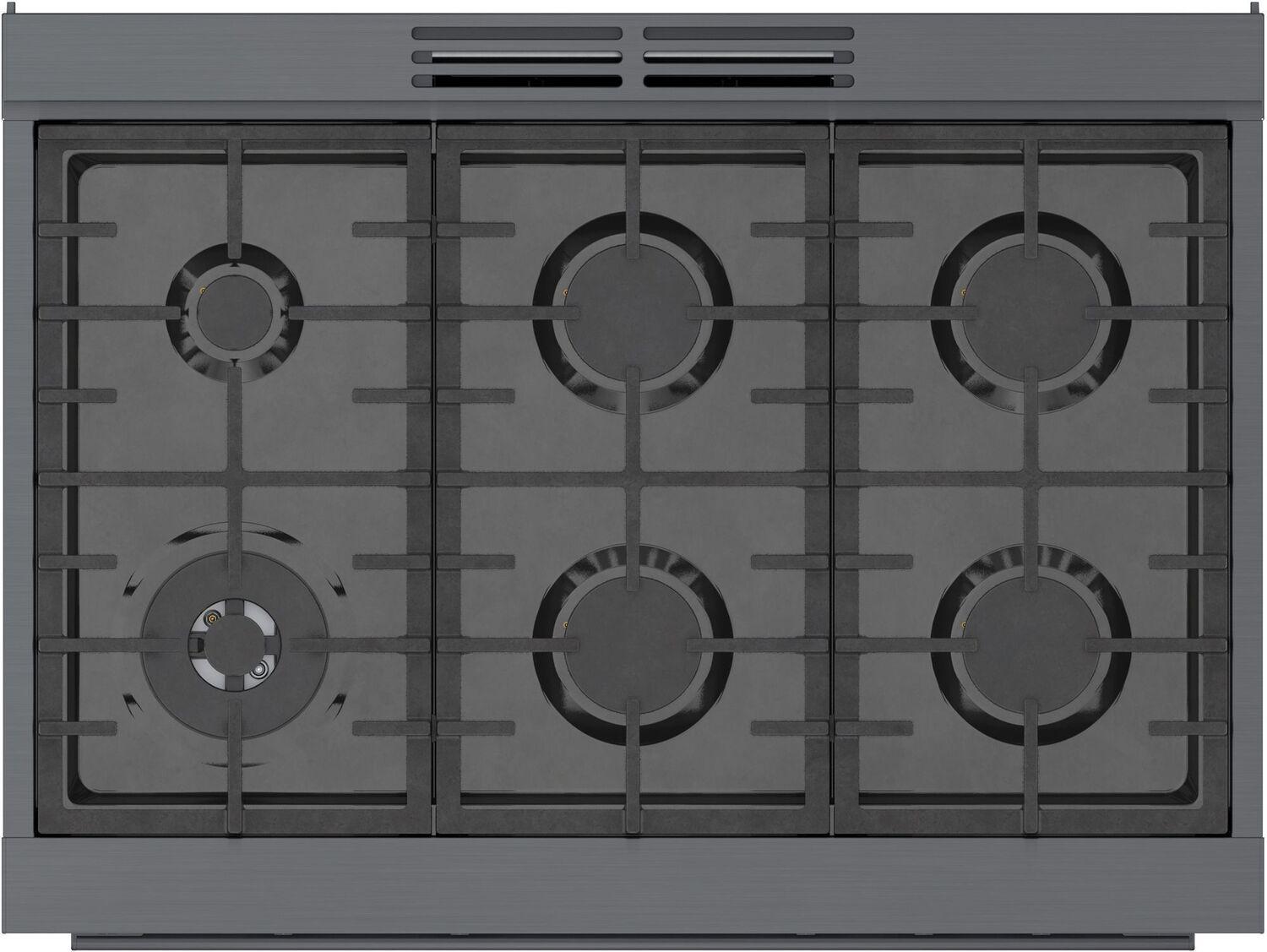 Bosch HDS8645U 800 Series Dual Fuel Freestanding Range 36" Black Stainless Steel