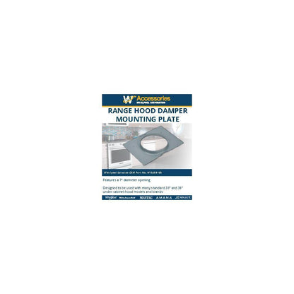Kitchenaid W10388168 30" and 36" Range Hood Damper Mounting Plate, with 7" D opening