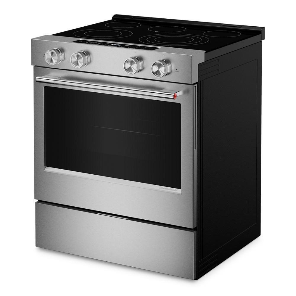 Kitchenaid KSES430SPS 5.3 Cu. Ft. Smart Slide-in Electric Range with Convection Cooking Modes and Steam Bake Mode