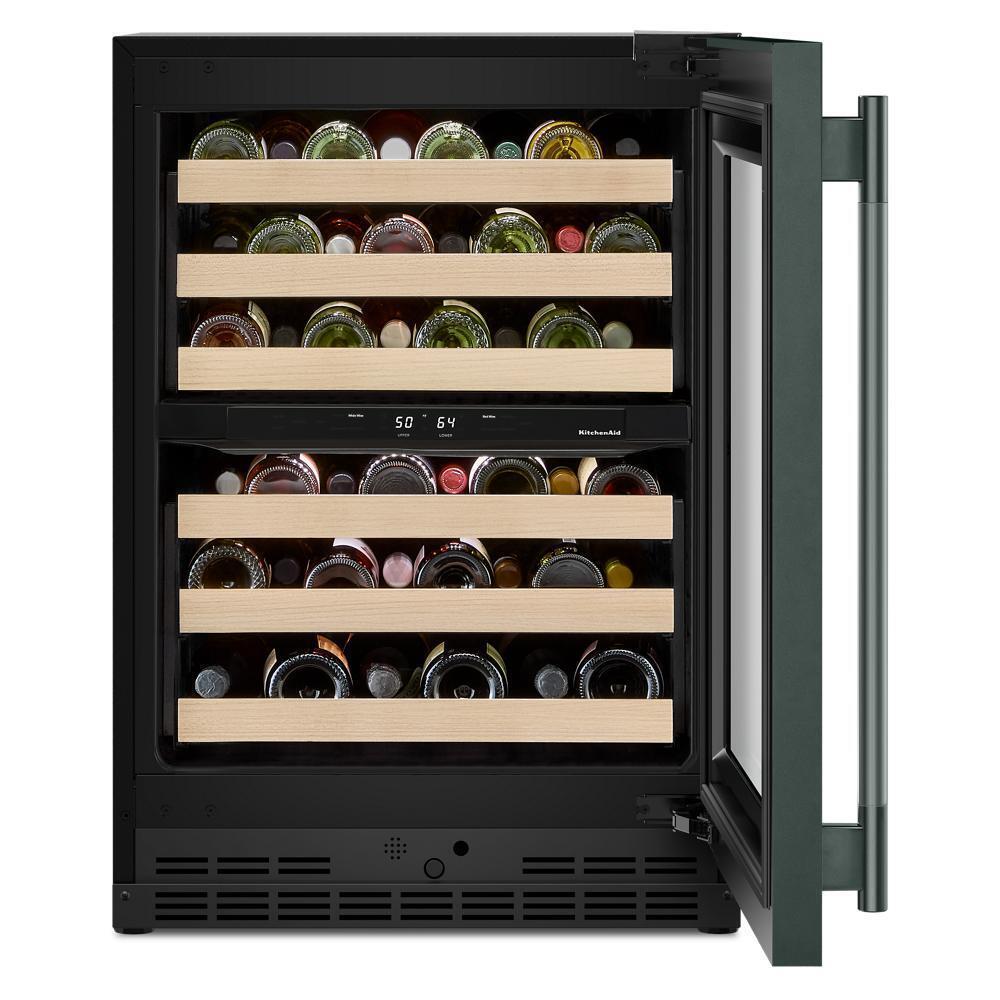 Kitchenaid KUWR524SJP 24" Undercounter Wine Cellar with Full-Extension Wood-Front Racks