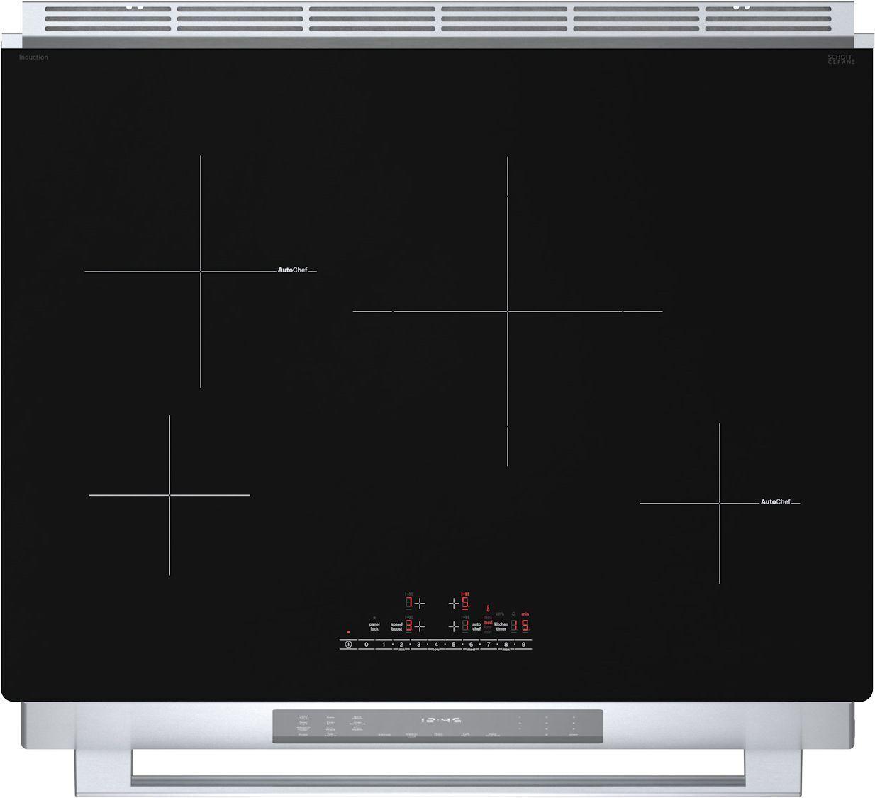 Bosch HII8057U 800 Series, Induction slide-in range, 30'', Stainless steel
