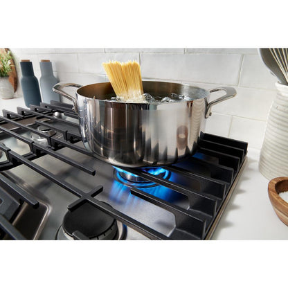 Whirlpool WCGK5030PB 30-inch Gas Cooktop with EZ-2-Lift™ Hinged Cast-Iron Grates