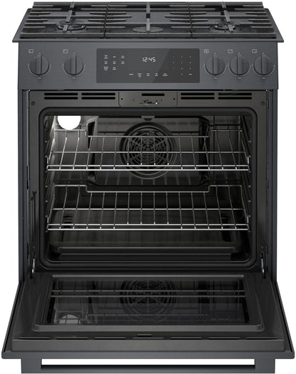 Bosch HGI8046UC 800 Series, Gas slide-in range, 30'', Black stainless steel