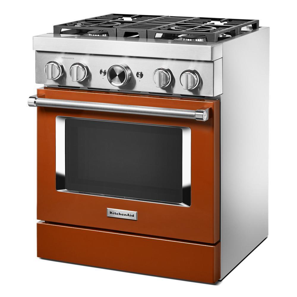 KFDC500JSC KitchenAid® 30'' Smart Commercial-Style Dual Fuel Range with 4 Burners