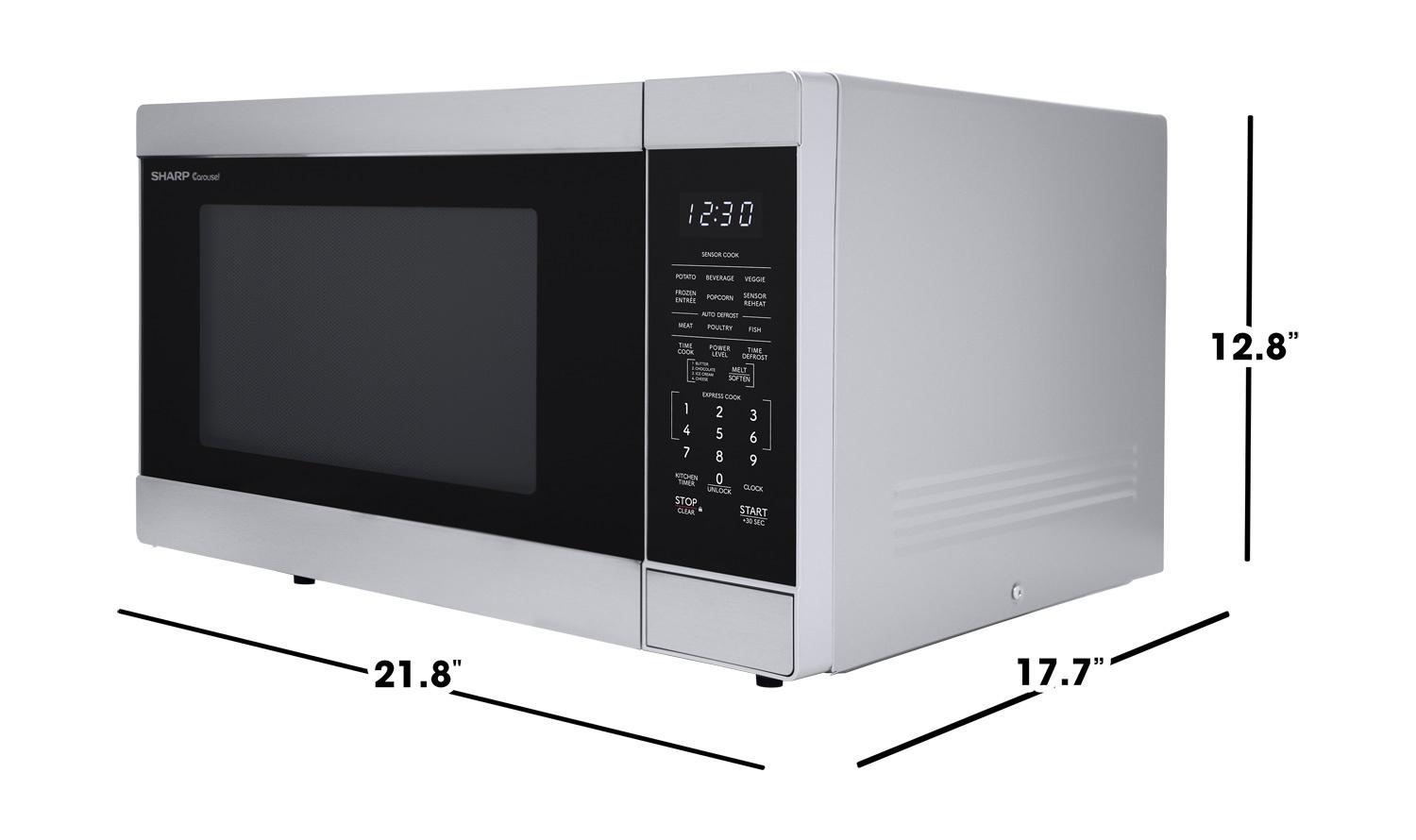 SMC1662KS Sharp 1.6 cu. ft. 1100W Stainless Steel Countertop Microwave Oven