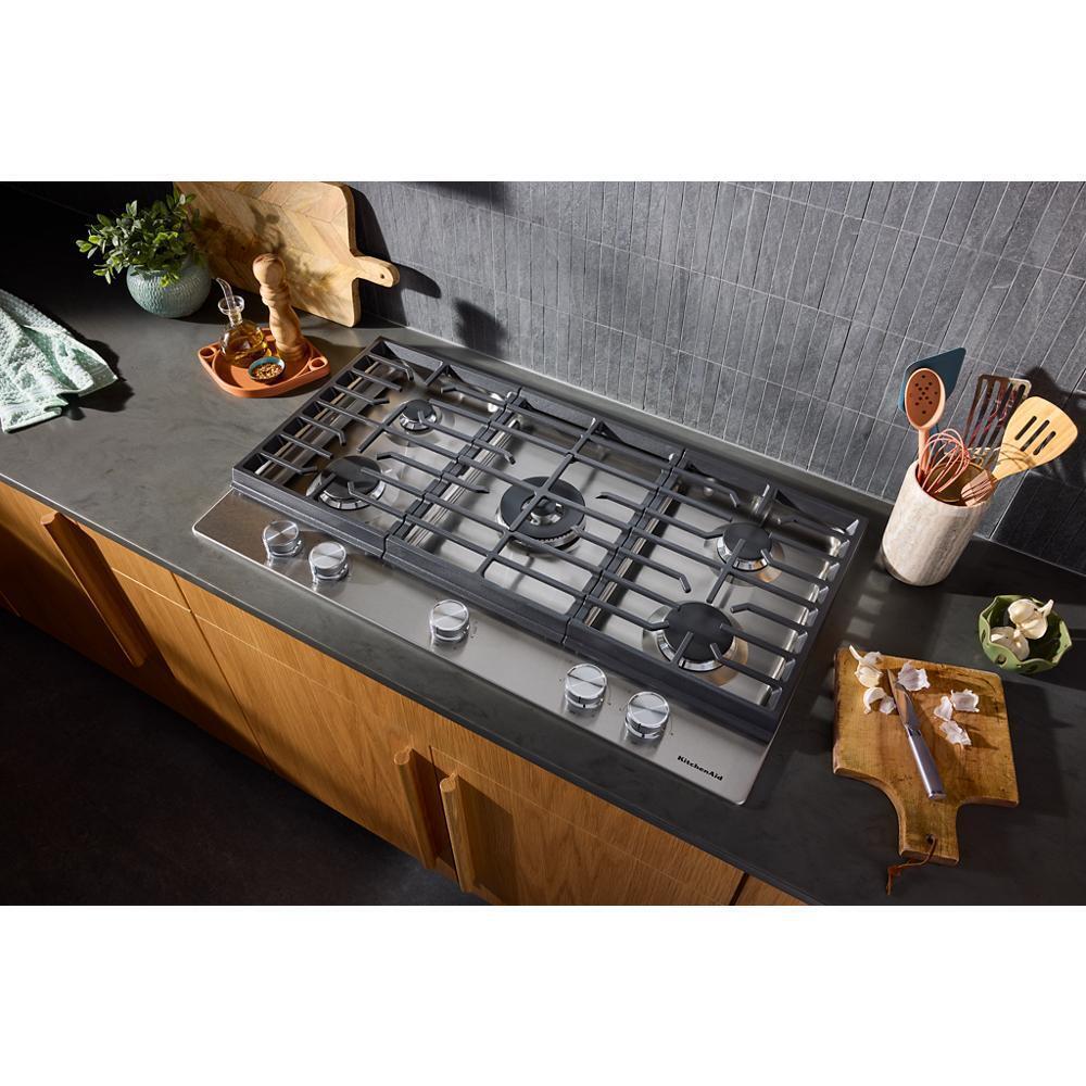KCGK736SSS KitchenAid® 36 in. Gas Cooktop with 5 Burners and Integrated Wok Grate