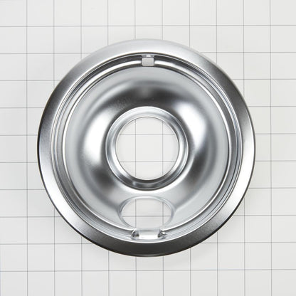 Kitchenaid W10196406RW Range Electric/Cooktop 6-IN Round Drip Bowl (Single-Pack) - Chrome for Non-Hinged, 2-Wire Plug Cooking Elements