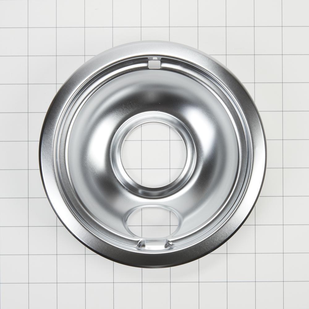 Maytag W10196406RW Range Electric/Cooktop 6-IN Round Drip Bowl (Single-Pack) - Chrome for Non-Hinged, 2-Wire Plug Cooking Elements