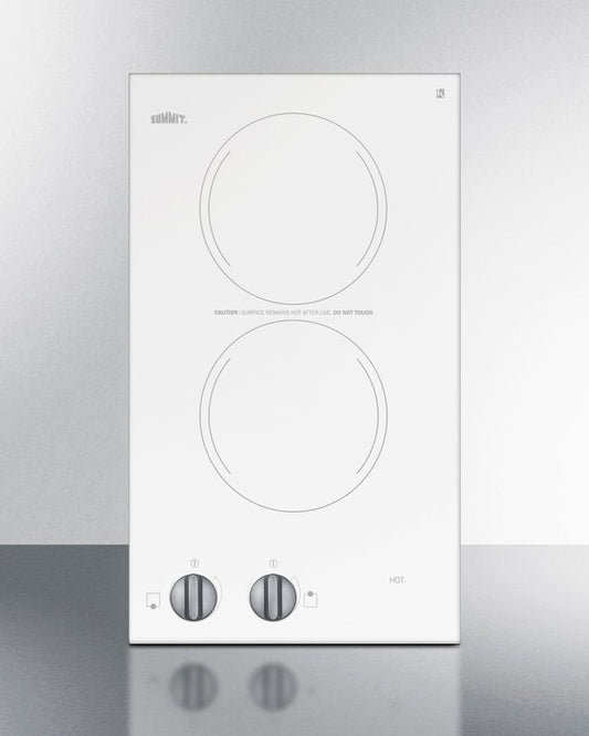 Summit CR2110WHE 12" Wide 115v 2-burner Radiant Cooktop