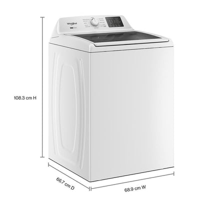 Whirlpool WTW4307SW 4.2-4.3 Cu. Ft. Whirlpool® Top Load Washer with 2-in-1 Removable Agitator and Soft Close Glass Lid