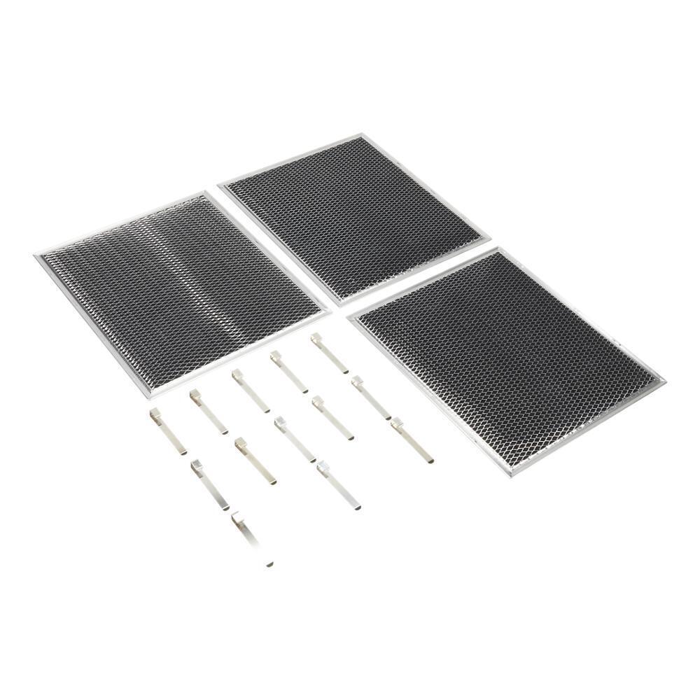 Kitchenaid W10412939 Range Hood Charcoal Replacement Filter Kit for Models IH6302YS, IHW6302YB, IHW7302YS (Includes 3 Filters and 12 Clips)
