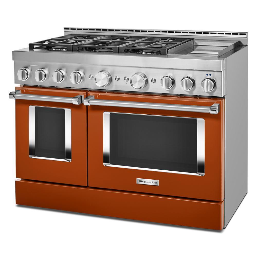 KFGC558JSC KitchenAid® 48'' Smart Commercial-Style Gas Range with Griddle