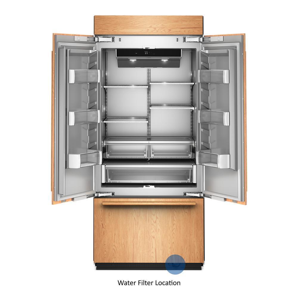 Kitchenaid KBFN536TPA 20.8 Cu. Ft. 36" Built-In Panel-Ready French Door Bottom Mount Refrigerator with Platinum Interior