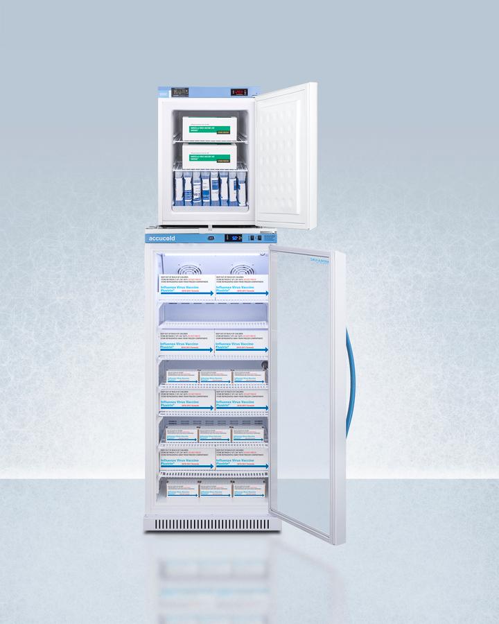 Summit ARG8PVFS30LSTACKMED2 24" Wide All-refrigerator/all-freezer Combination
