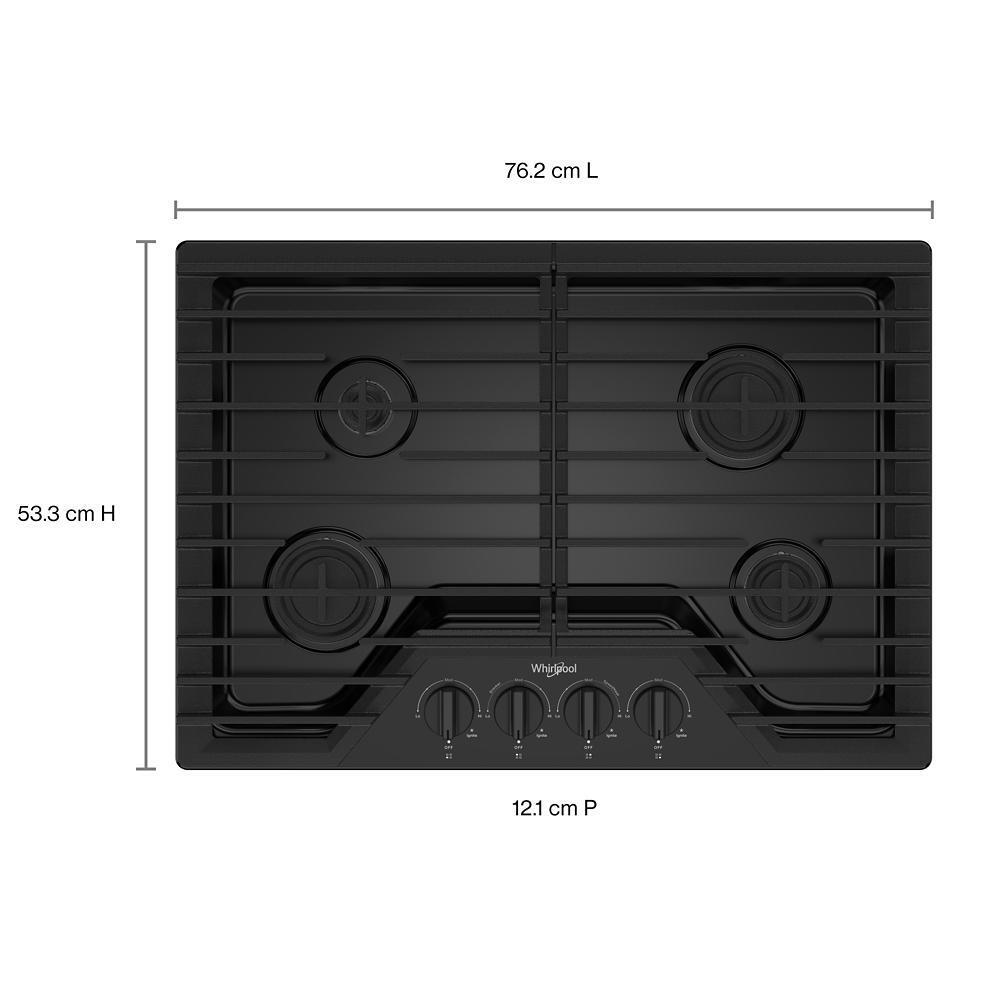 Whirlpool WCGK3030PB 30-inch Gas Cooktop with SpeedHeat™ Burners