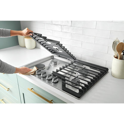 Whirlpool WCGK5030PB 30-inch Gas Cooktop with EZ-2-Lift™ Hinged Cast-Iron Grates