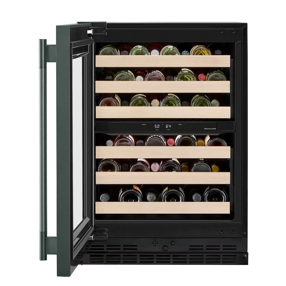 Kitchenaid KUWL524SJP 24" Undercounter Wine Cellar with Full-Extension Wood-Front Racks