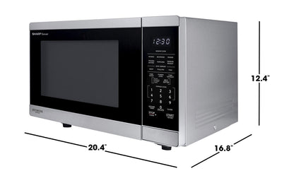 SMC1464KS Sharp 1.4 cu. ft. 1100W Stainless Steel Countertop Microwave Oven with Inverter Technology
