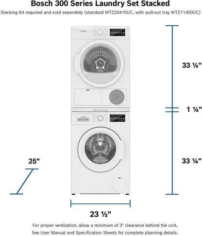 Bosch WTG86403UC 300 Series Compact Condensation Dryer