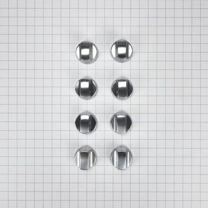 Maytag W10231704 KitchenAid 36-IN/48-IN Range Bladed, Stemless Burner Knobs Kit (Set of 8) - Stainless Steel (Includes One Griddle and Grill)