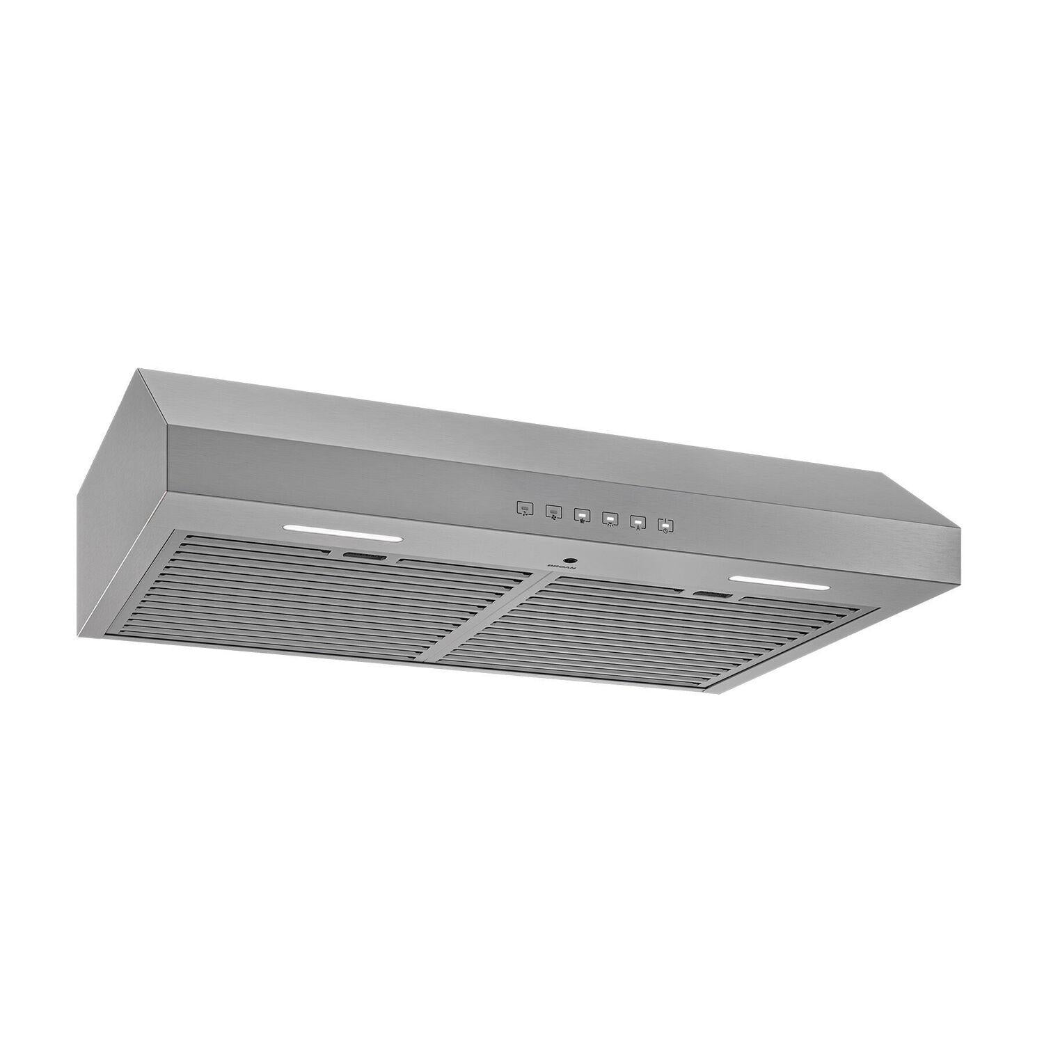 Broan GLA3364SS Glacier 36-Inch 490 MAX Blower CFM 1.0 Sones Stainless Range Hood