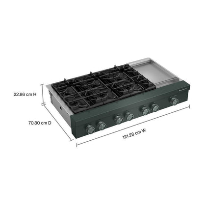 KCGK948TJP KitchenAid® 48-inch 6-Burner Gas Commercial-Style Rangetop with Griddle