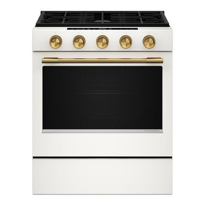 Kitchenaid KSGS530SPL 5.0 Cu. Ft. Smart Slide-in Gas Range with Convection Cooking Modes and 2-in-1 Burner