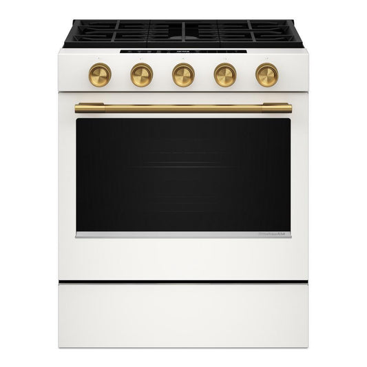 Kitchenaid KSGS530SPL 5.0 Cu. Ft. Smart Slide-in Gas Range with Convection Cooking Modes and 2-in-1 Burner