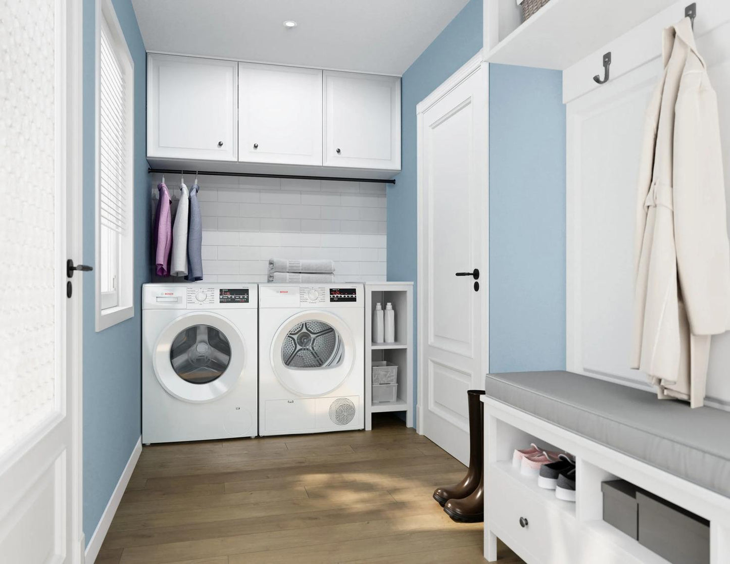Bosch WGA14400UC 300 Series, washing machine, frontloader fullsize, 1400 rpm, White