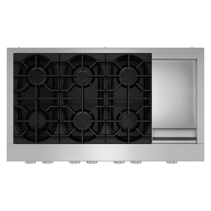 KCGK948TSS KitchenAid® 48-inch 6-Burner Gas Commercial-Style Rangetop with Griddle
