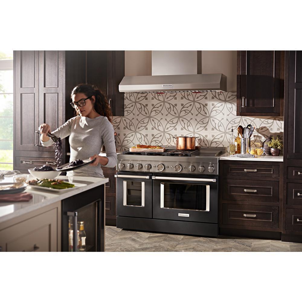 Kitchenaid KVWC958KSS 48'' 585 or 1170 CFM Motor Class Commercial-Style Wall-Mount Canopy Range Hood