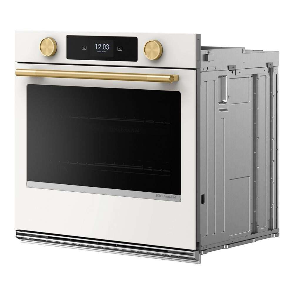 Kitchenaid KOES730SPL 30-inch Smart Electric Single Wall Oven with Assisted Cooking Modes - Porcelain White
