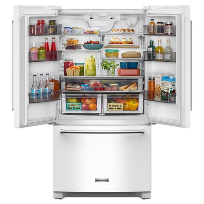 Kitchenaid KRFC136RWH 20 cu. ft. 36-Inch Width Counter-Depth French Door Refrigerator with Interior Dispense