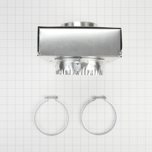 Kitchenaid 8171587RP 0"-5" Dryer Exhaust Periscope Kit for 2.5" clearance, with 1 male fitting, 1 extra-long draw band collar, and 2 clamps