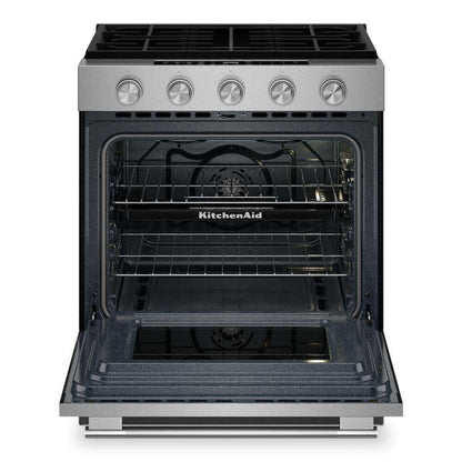 Kitchenaid KSGS430SPS 5.0 Cu. Ft. Smart Slide-in Gas Range with Convection Cooking Modes and Steam Bake Mode