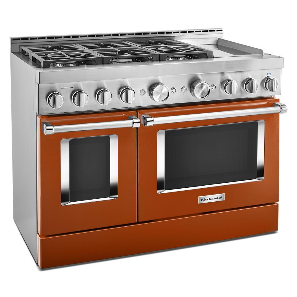 KFGC558JSC KitchenAid® 48'' Smart Commercial-Style Gas Range with Griddle