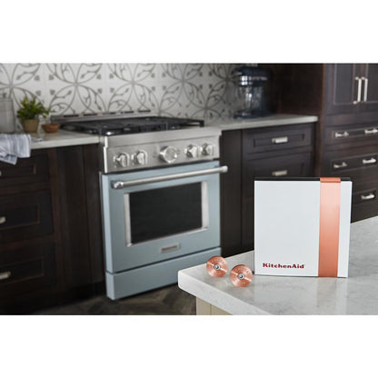 W11368841CF KitchenAid Commercial-Style Range Handle Medallion Kit - Copper (Includes Two Medallions, Screws, and One 1/8-IN Hex Wrench)
